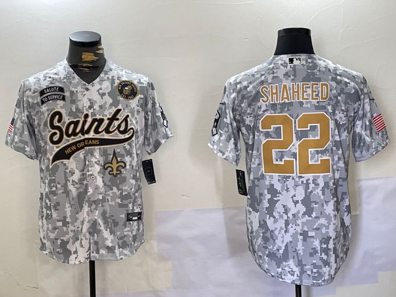 Men New Orleans Saints 22 Shaheed Nike Arctic Camo 2024 Salute to Service Limited NFL Jersey style 2